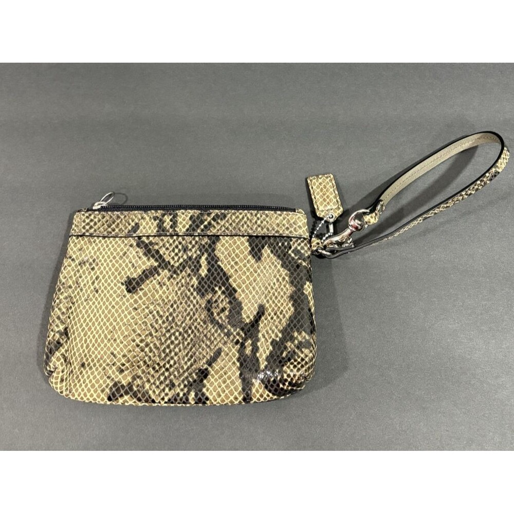 Coach Wallet Embossed Brown Python Snakeskin Medi… - image 5